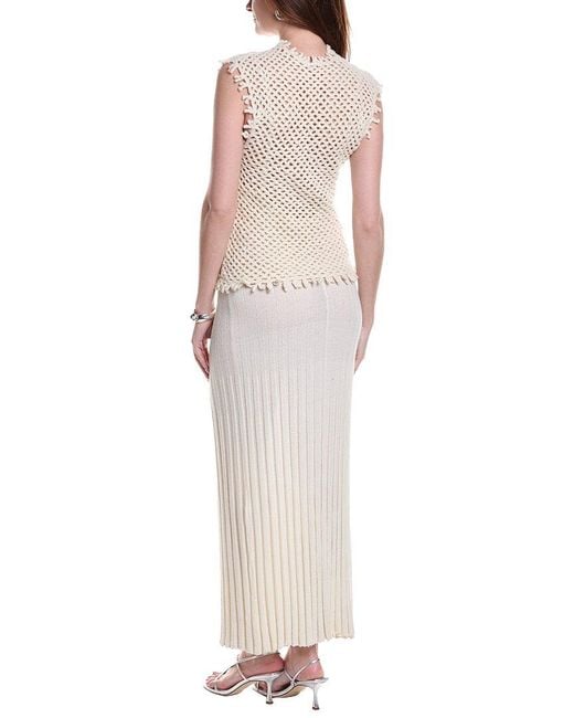 Christopher Esber White 2Pc Lattice Knit Wool-Blend Tank Top & Maxi Dress