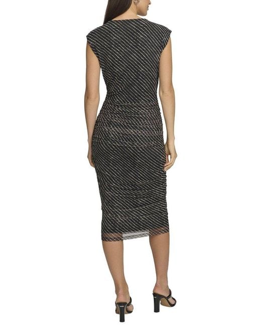 DKNY Black Print Mesh Dress