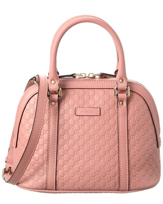 Gucci Microssima Leather Shoulder Bag in Pink Lyst