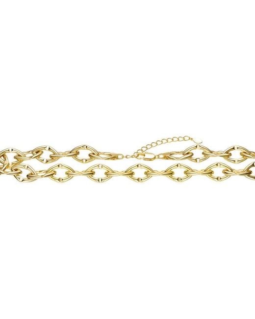 Genevive Jewelry Metallic Rachel Glauber 14K Plated Link Chain Necklace