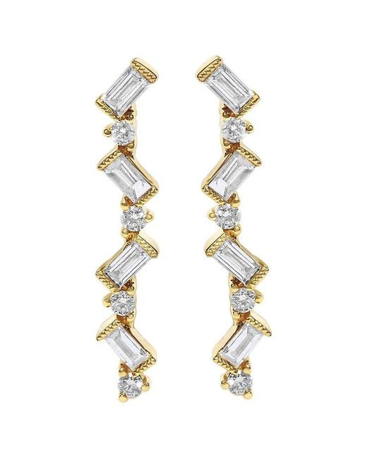 Haus of Brilliance Metallic 14K 0.56 Ct. Tw. Diamond Drop Earrings
