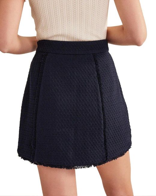 Boden Blue Tweed Interest Mini Skirt