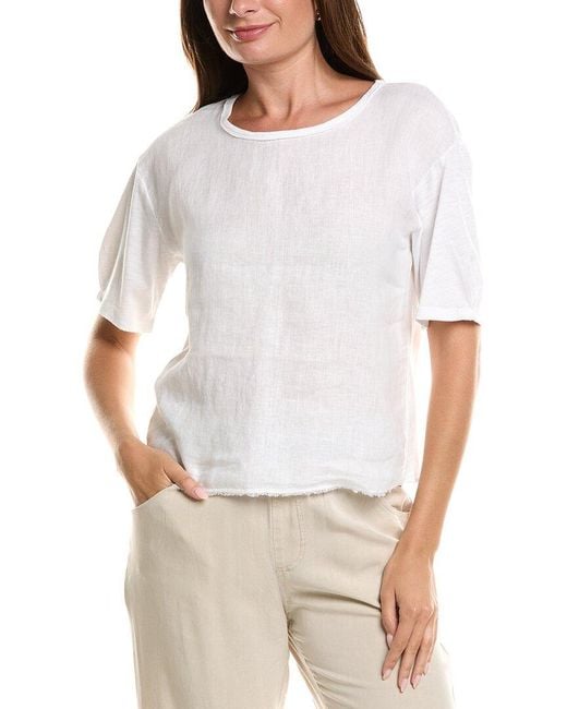 XCVI White Esti Linen T-Shirt