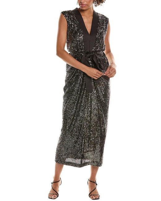 Halston Heritage Black Ranae Cocktail Dress