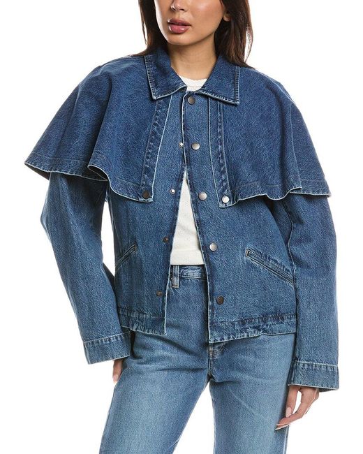 FRAME Blue The Cape Jacket