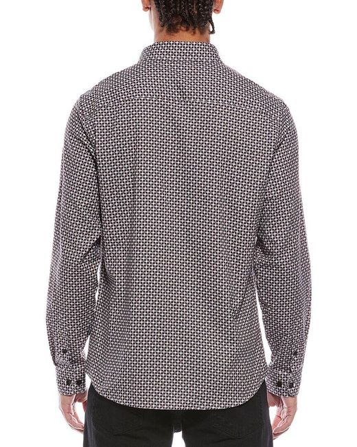 Stone Rose Gray Stretch Print Shirt for men