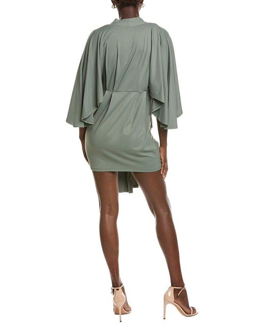Susana Monaco Green Pleated Dolman Wrap Dress