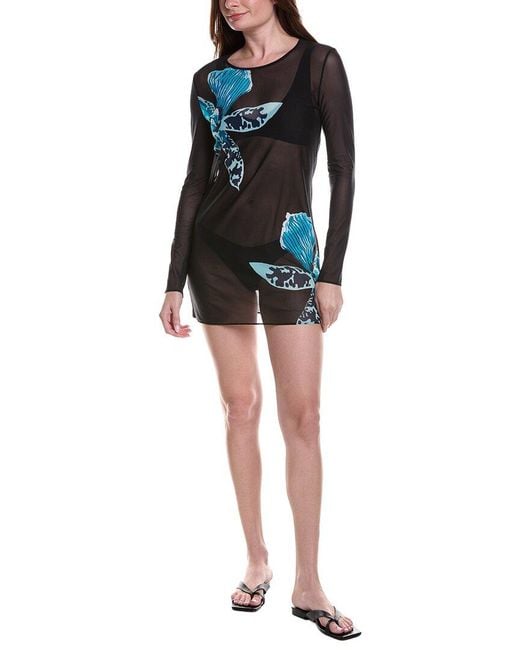 Vince Camuto Black Mesh Cover-Up Dress