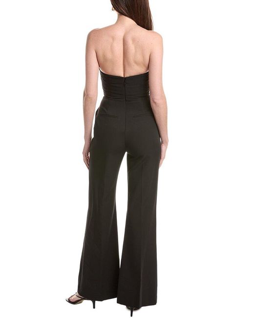 MILLY Black Atlas Cady One-Shoulder Jumpsuit
