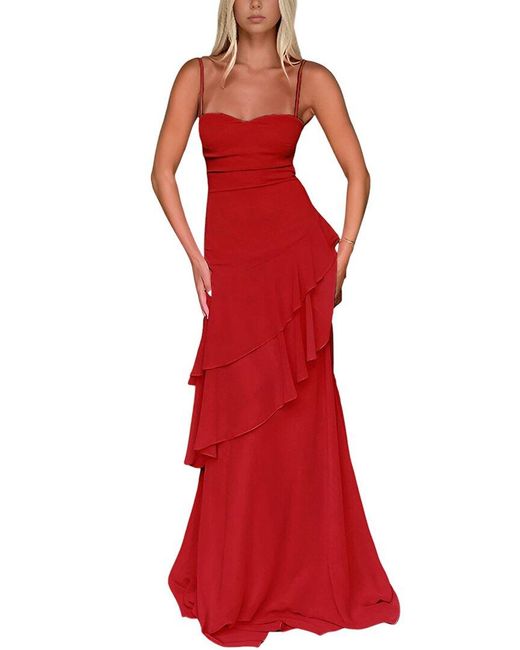Monique Lagarde Red Maxi Dress