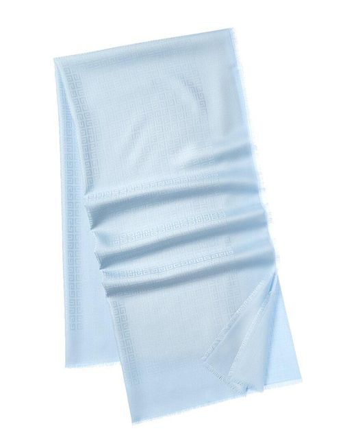 Givenchy Blue 4G Square Large Wool & Silk-Blend Scarf