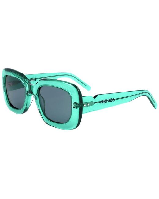 KENZO Blue Square Crystal Green Sunglasses