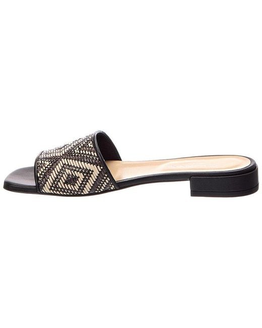 Baldinini Brown Raffia & Leather Sandal