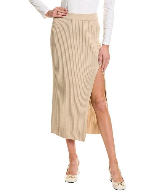 Theo the Label Natural Eos Ribbed Maxi Skirt