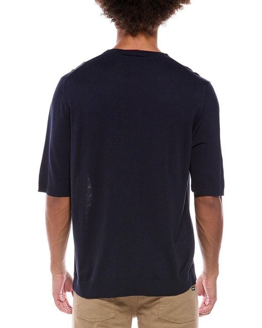 Isaia Blue Silk Crewneck Sweater for men