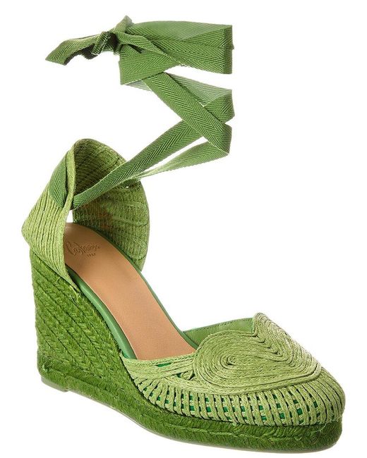Castaner Green Cacia Wedge Sandal