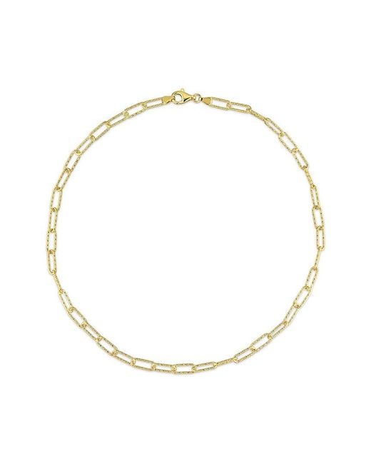 Italian Silver Metallic 18k Over Paperclip Chain Necklace