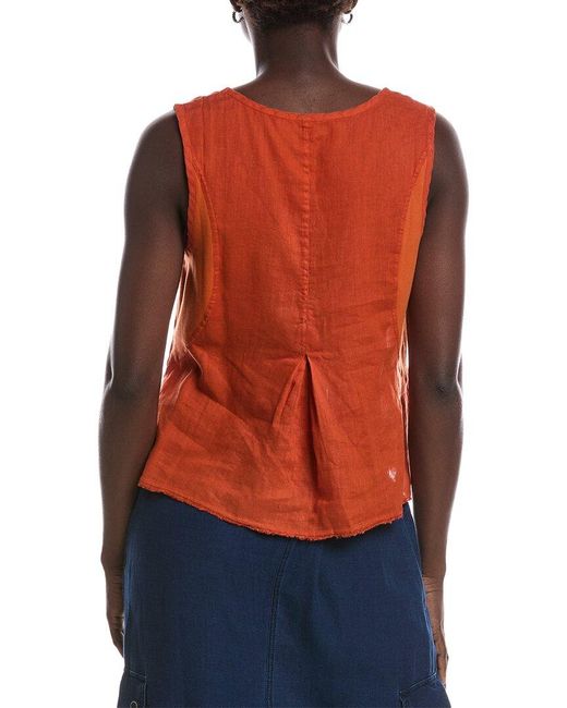 XCVI Red Estine Linen-Blend Tank Top