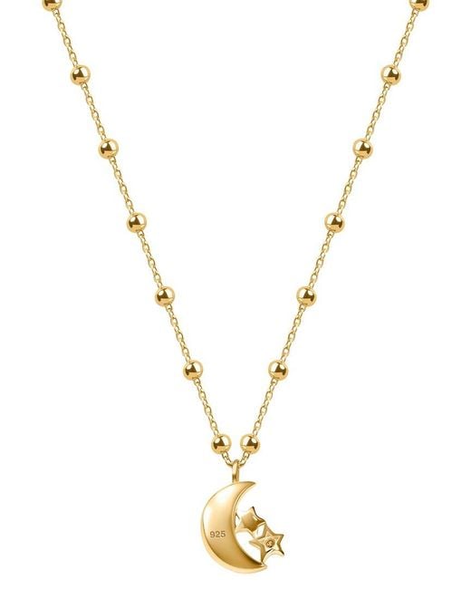 Karma and Luck Metallic Plated Cz Pendant Necklace
