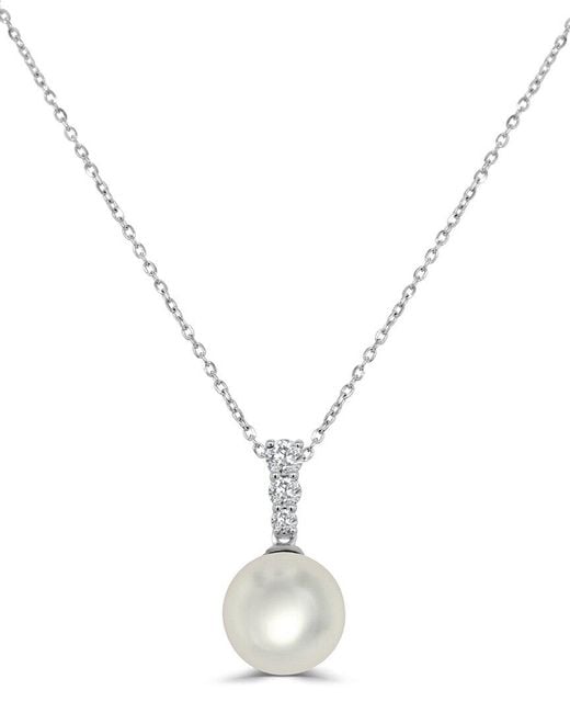 Sabrina Designs Metallic 14k 0.18 Ct. Tw. Diamond Pearl Pendant Necklace