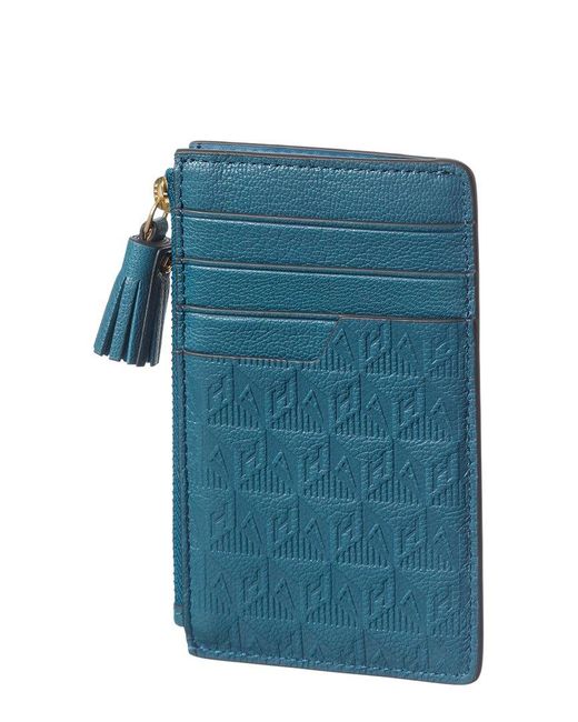 Anya Hindmarch Blue Frosted Flakes Leather Pouch