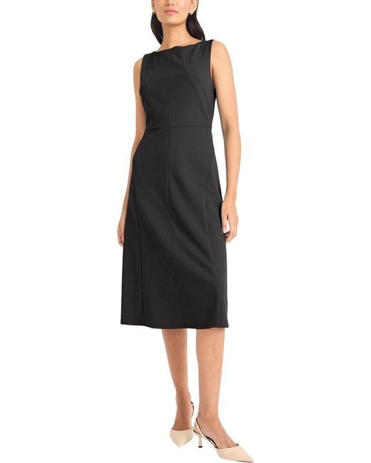 Maggy London Black Sleeveless Scuba Crepe Dress