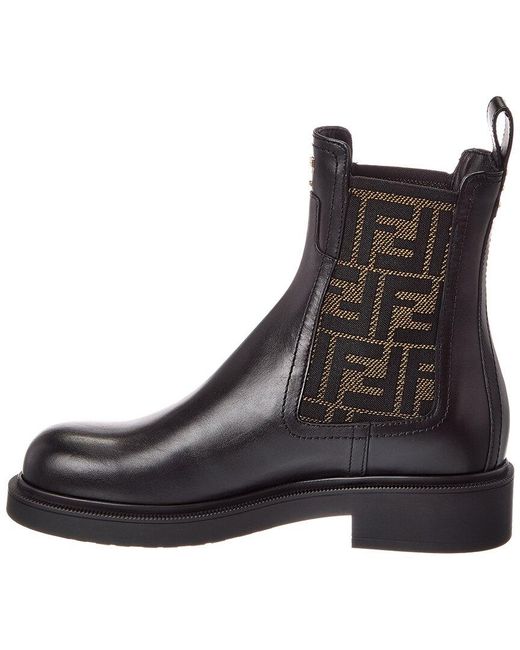 Fendi Black Filo Leather Biker Boot