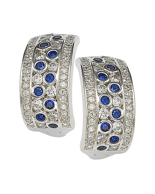 Suzy Levian Blue Sapphire Dot Earrings