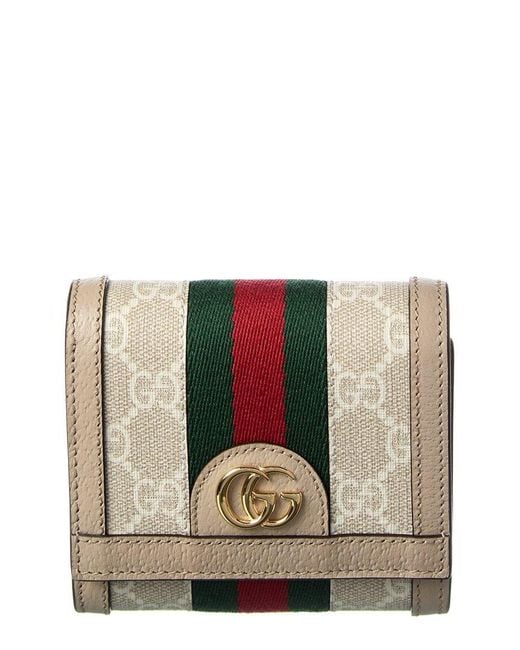 Gucci Natural Ophidia Gg Supreme Canvas & Leather Coin Purse