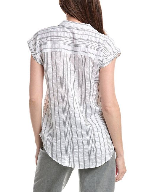 Vince Camuto White Relaxed Collar Blouse