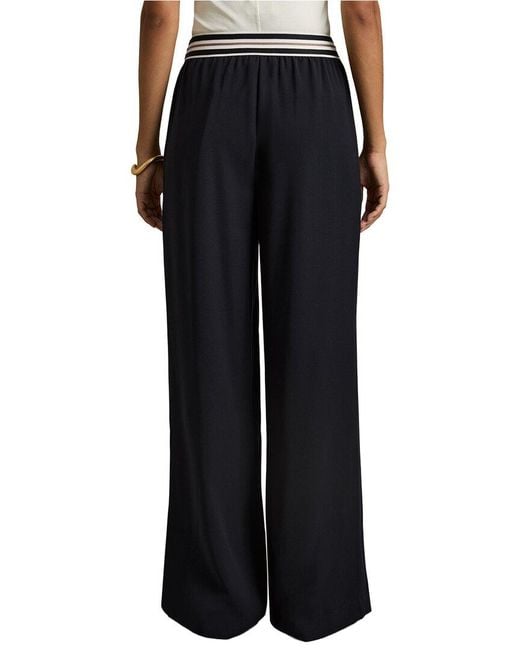 Reiss Black Wide Leg Trouser