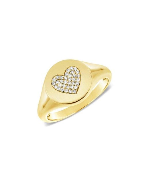 Sabrina Designs Metallic 14k 0.12 Ct. Tw. Diamond Heart Signet Ring