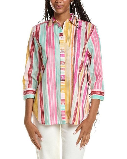 Foxcroft Red Boyfriend Shirt