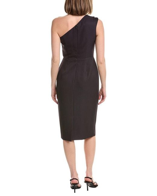 Rene Ruiz Red Asymmetric Neckline Stretch Crepe Cocktail Dress