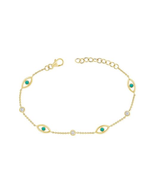 Sabrina Designs Metallic 14K 0.45 Ct. Tw. Diamond & Evil Eye Bracelet