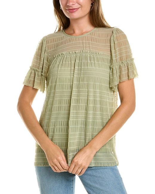 Max Studio Green Mesh Top