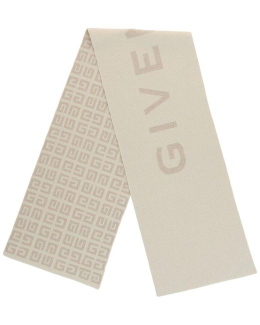 Givenchy Natural Reversible Logo Wool & Cashmere-Blend Scarf