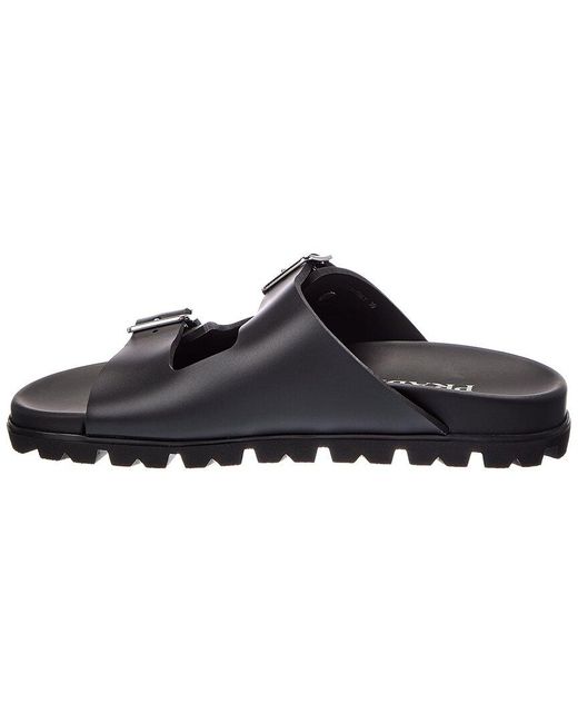 Prada Black Leather Sandal