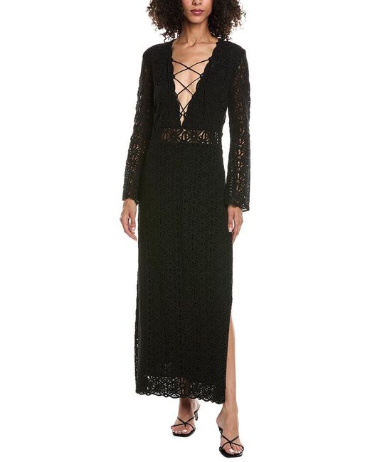 The Kooples Black Crochet Maxi Dress