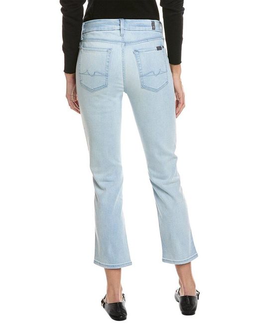 7 For All Mankind Blue Kimmie Icefield Straight Crop Jean