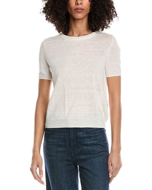 Max Mara White Pancone Linen Sweater