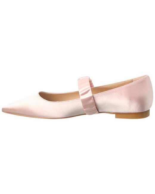 Stuart Weitzman Pink Maxine Satin Ballet Flat