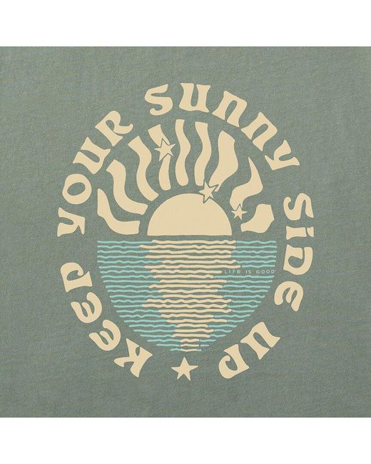 Life Is Good. Green Long Sleeve Crusher T-Shirt