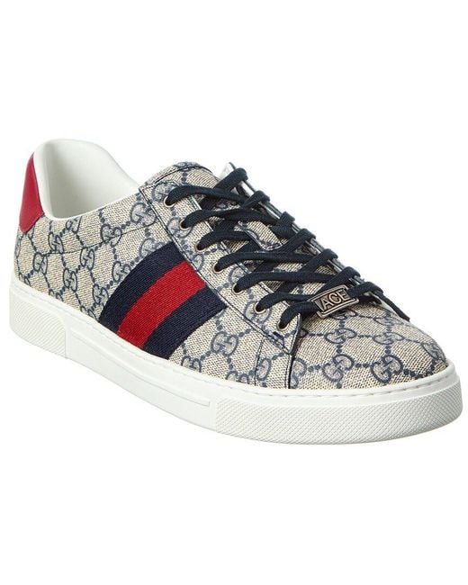 Gucci Multicolor Ace Web Gg Supreme Canvas & Leather Sneaker for men