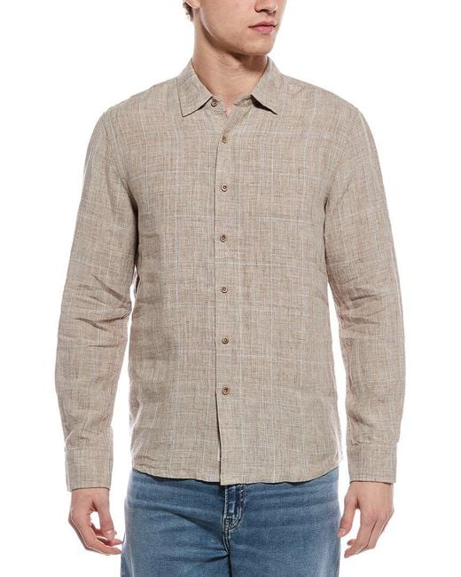 Onia Gray Linen Shirt for men