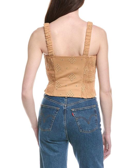Line & Dot Blue Brin Top