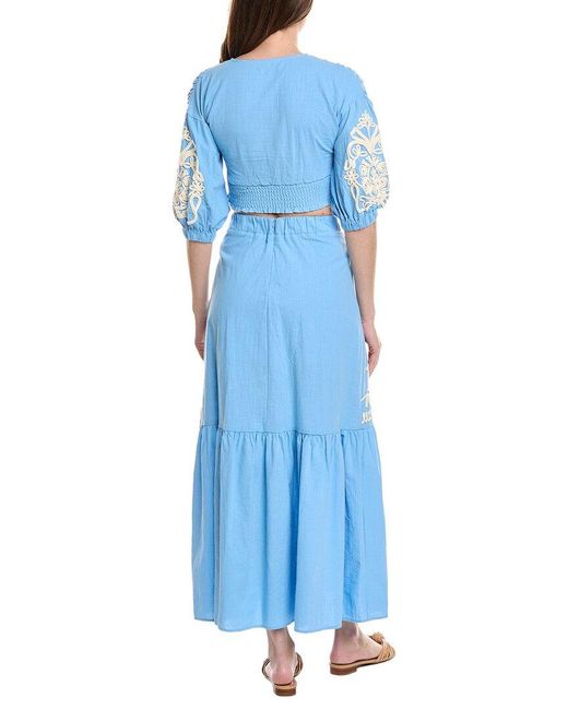 ANNA KAY Blue 2Pc Mai Tai Lace Top & Maxi Skirt Set