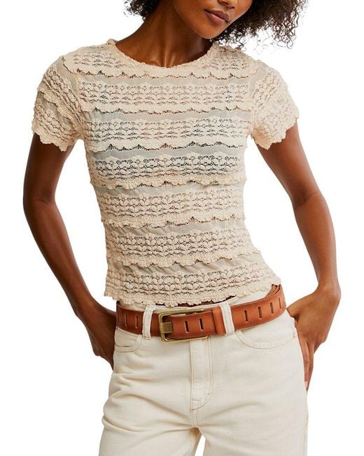 Free People White Angelina Top