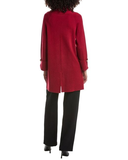 Joseph Ribkoff Red Knit Wool-Blend Coat