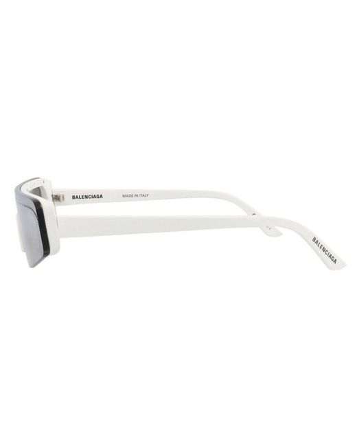 Balenciaga White 99Mm Sunglasses